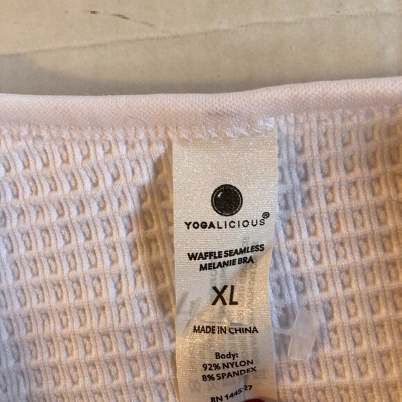Yogalicious White Waffle Seamless Melanie Bra XL NWOT - Picture 4 of 4